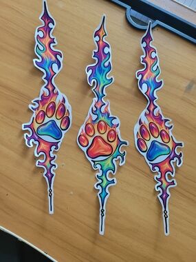 🖤NEW🖤 Rainbow Paw Flame Vinyl Sticker Set